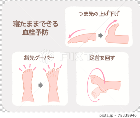 寝たままできる血栓予防の説明イラスト 78339946