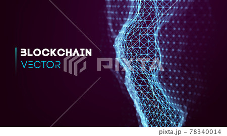 Blockchain technology background. Cryptocurrency fintech block chain network and programming concept. Abstract Segwit. 78340014