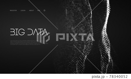 Wave pattern vector. 3D glowing abstract digital particles background. Future vector illustration. Technology background concept. 78340052