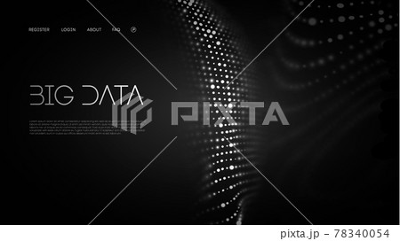 Wave pattern vector. 3D glowing abstract digital particles background. Future vector illustration. Technology background concept. 78340054