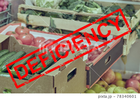 Abstract image of a deficiency of products. 78340601