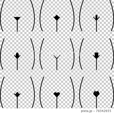 いろんな形のVIOアンダーヘアのベクターイラスト(黒) いろんな形のVIOアンダーヘアのベクターイラスト(黒) 78342655