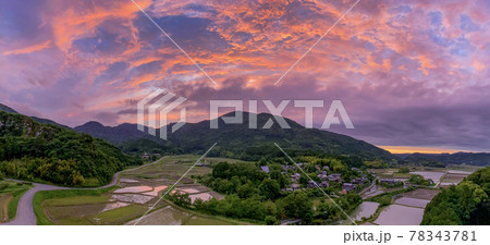 田染荘の夕焼け 田染荘の夕焼け 78343781