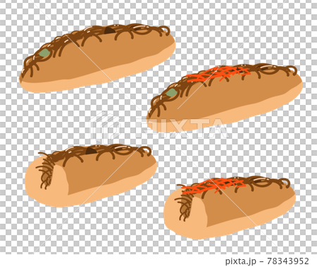 Yakisoba bread without lines 78343952