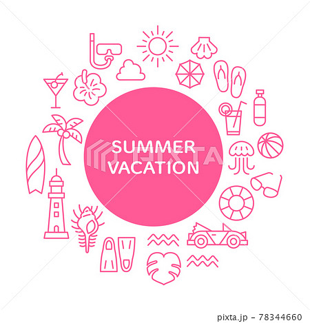 夏のアイコンセット 78344660