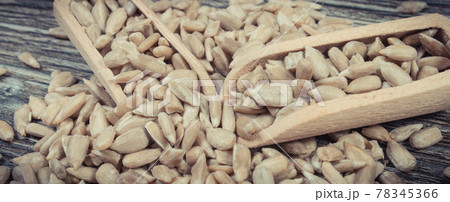 Sunflower seeds containing vitamins and minerals. Healthy nutritious eating Sunflower seeds containing vitamins and minerals. Healthy nutritious eating 78345366