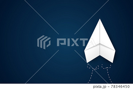 White paper plane leading on dark blue background. Leadership and success concept. Vector illustration White paper plane leading on dark blue background. Leadership and success concept. Vector illustration 78346450