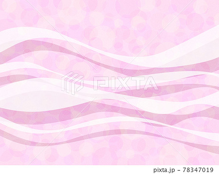 白いリボンとピンクのふんわり水玉の抽象的な背景のイラスト素材