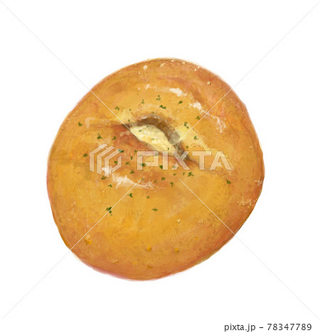 じゃがいもが中にごろっと入ったポテト入りパンのイラスト じゃがいもが中にごろっと入ったポテト入りパンのイラスト 78347789