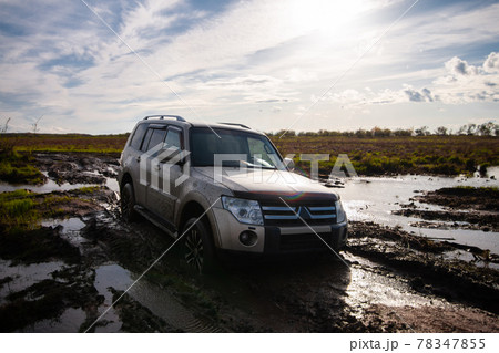 Mitsubishi Pajero/Montero stuck in mud 78347855
