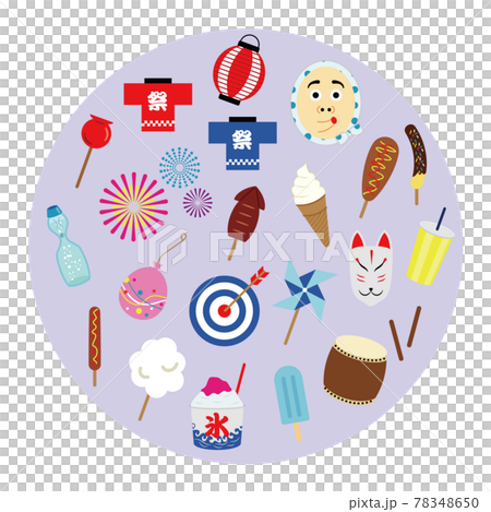 夏祭りのベクターイラストのセット 78348650