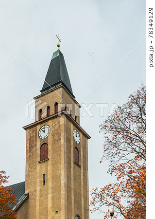 Kuusankoski church at beautiful autumn day, Finland. 78349129