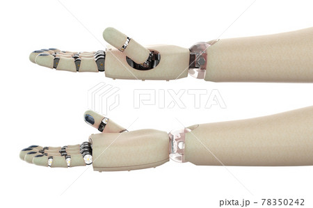 robot open hand with human skin robot open hand with human skin 78350242