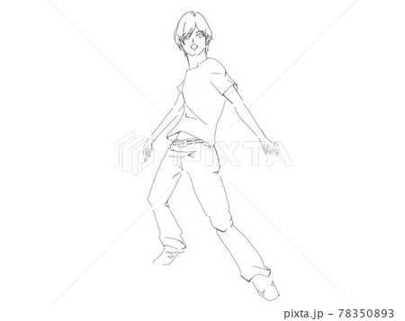 男キャラクター線画のイラスト素材 [78350893] - PIXTA