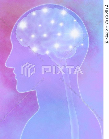幻想的な脳と横顔 幻想的な脳と横顔 78350932