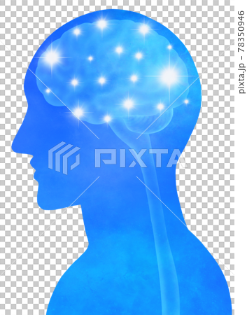Image of mysterious brain and profile that feels the possibility 78350946