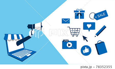 オンラインショップ、広告のコンセプトイラスト、ベクター 78352355