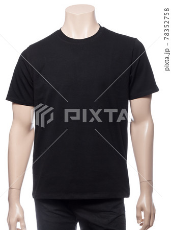 Black shortsleeve cotton tshirt on a mannequin isolated Black shortsleeve cotton tshirt on a mannequin isolated 78352758