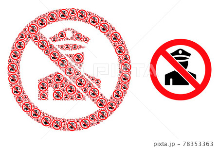 Stop Policeman Mosaic of Stop Policeman Icons and Basic Icon Stop Policeman Mosaic of Stop Policeman Icons and Basic Icon 78353363