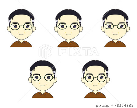 めがね男子おじさま系01　正面セット 78354335