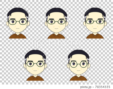 めがね男子おじさま系01　正面セット 78354335