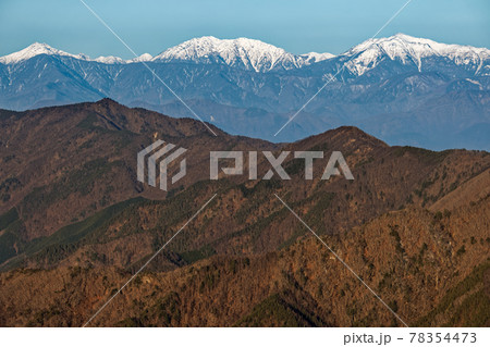 三ツ峠から見る早春の南アルプス・荒川岳・赤石岳・聖岳 三ツ峠から見る早春の南アルプス・荒川岳・赤石岳・聖岳 78354473