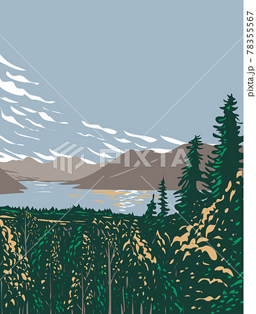 Skilak Lake on the Kenai Peninsula Fed by Meltwater from Skilak Glacier Located in Kenai Fjords National Park in Alaska WPA Poster Art Skilak Lake on the Kenai Peninsula Fed by Meltwater from Skilak Glacier Located in Kenai Fjords National Park in Alaska WPA Poster Art 78355567