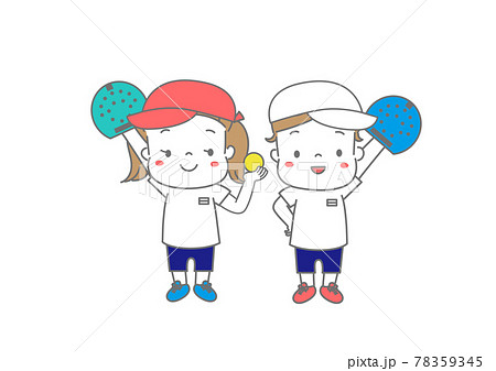 新しいスポーツ テニピン 体操服姿の男の子と女の子 新しいスポーツ テニピン 体操服姿の男の子と女の子 78359345