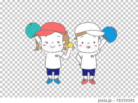 新しいスポーツ テニピン 体操服姿の男の子と女の子 新しいスポーツ テニピン 体操服姿の男の子と女の子 78359345