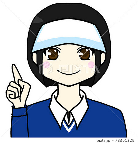 サンバイザーを被った女性 黒髪 のイラスト素材 サンバイザーを被った女性 黒髪 のイラスト素材