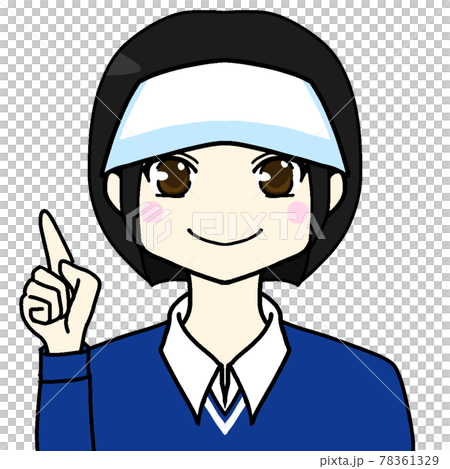 Woman wearing a sun visor (black hair) 78361329