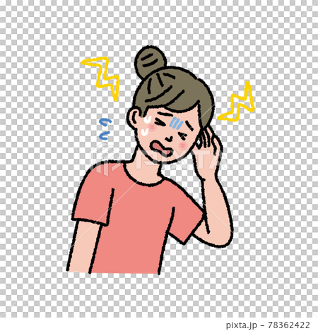 一個女人頭痛的插圖 78362422