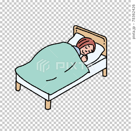 一個女人睡在床上的插圖 一個女人睡在床上的插圖 78362426