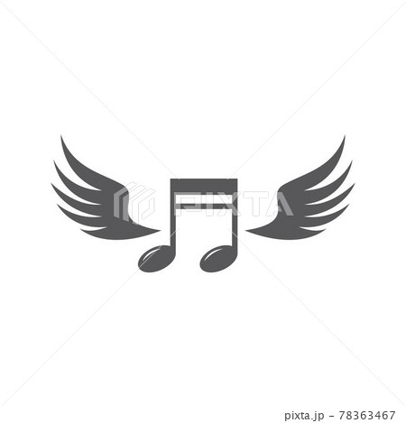 Music note wing logo vecto Music note wing logo vecto 78363467