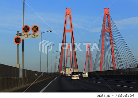 雲・名港トリトンブリッジ・名港西大橋【愛知県名古屋市】 雲・名港トリトンブリッジ・名港西大橋【愛知県名古屋市】 78363554