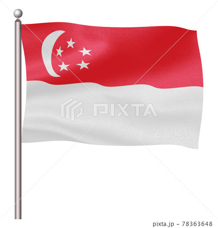 シンガポール 国旗 アイコンのイラスト素材