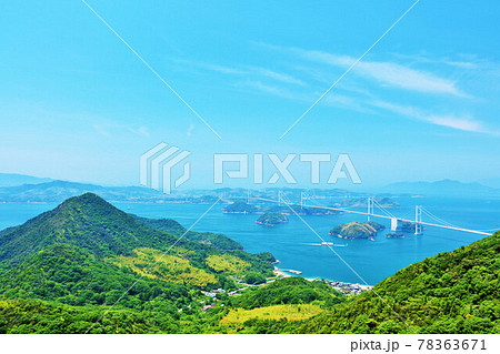 愛媛県　青空のしまなみ海道 78363671