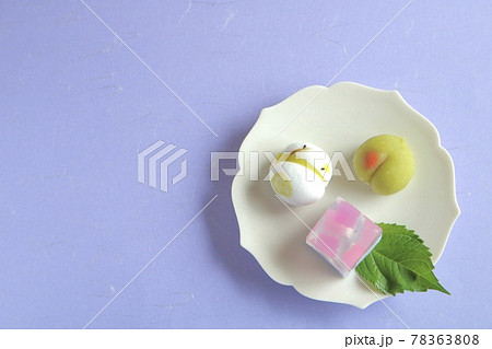 タイトル 6月イメージ 和菓子 蛍 梅の実 紫陽花 横方向 タイトル 6月イメージ 和菓子 蛍 梅の実 紫陽花 横方向 78363808