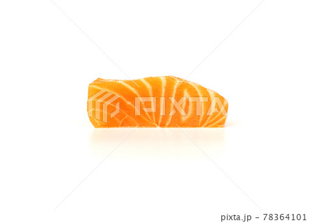 Salmon fillet fresh sliced on white background Salmon fillet fresh sliced on white background 78364101