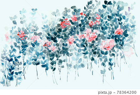 透明水彩 水彩画 花 78364200