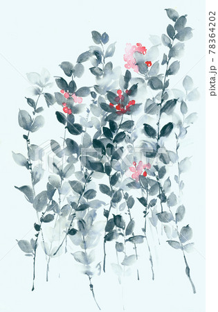 透明水彩 水彩画 花 78364202