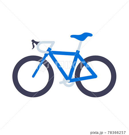 青いシンプルなロードレーサー スポーツタイプの自転車 のイラストのイラスト素材