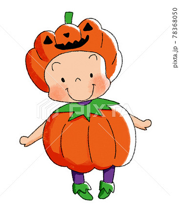 ハロウィンの仮装をする子供 カボチャのイラスト素材 ハロウィンの仮装をする子供 カボチャのイラスト素材