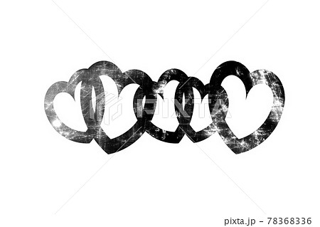 Grunge hearts isolated on white background. illustration 78368336