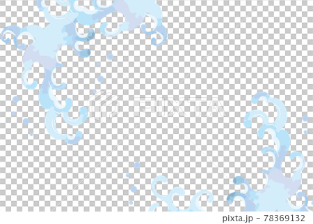 和風海の波しぶき装飾イラスト素材セットのイラスト素材