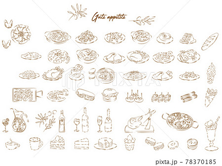 Various food icon illustration set 78370185