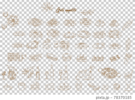 Various food icon illustration set 78370185