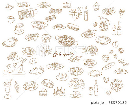 Various food icon illustration set Various food icon illustration set 78370186