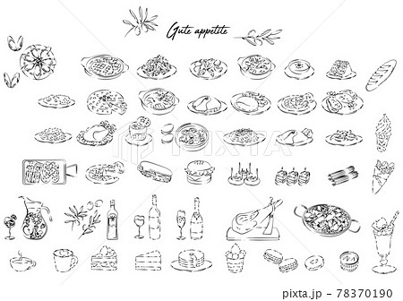 Various food icon illustration set Various food icon illustration set 78370190
