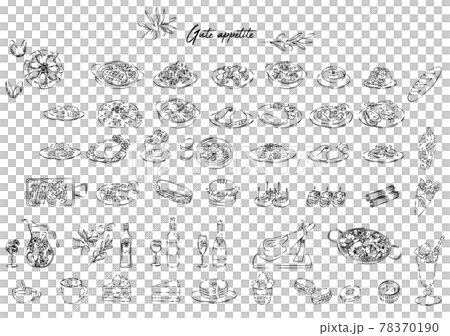 Various food icon illustration set Various food icon illustration set 78370190